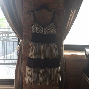 Anthropologie Maple Black and White fitted Dress